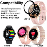 3D Screen Protector Compatible With Agptek Lw11 Smartwatch, Round 1.28Inch, 3-Pack