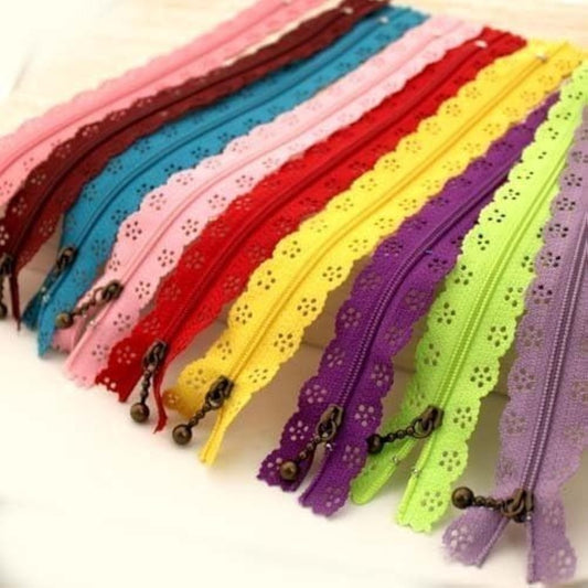 Random Color 20Pcs/Lot 30Cm 12 Inch Diy Nylon Zippers Lace Nylon Finis