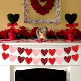 Valentines Day Decorations Felt Garland 6Pcs Pre-Assembled Valentines Day Heart St Patricks Day Shamrock Easter Bunny Banner For Mantle, Fireplace, Wall, Party Supplies, Wedding, Anniversary