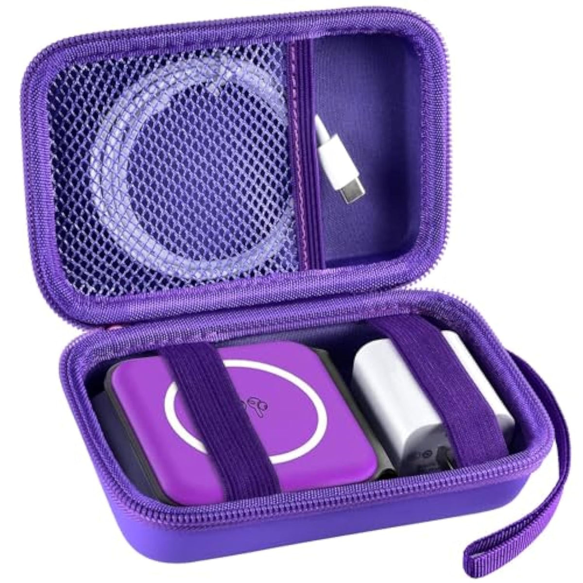 Travel Case For Ucomx For Nano/For Iseyyox/For Lisen/For Rtops 3 In 1 Wireless Charger, Foldable Magnetic Charging Station Storage Holder Bag For Fast Charge Pad Cable And Adapter, Purple-Box Only