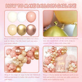 139Pcs Blush Pink & Rose Gold Balloon Arch Kit for Baby Shower, Wedding  Parties
