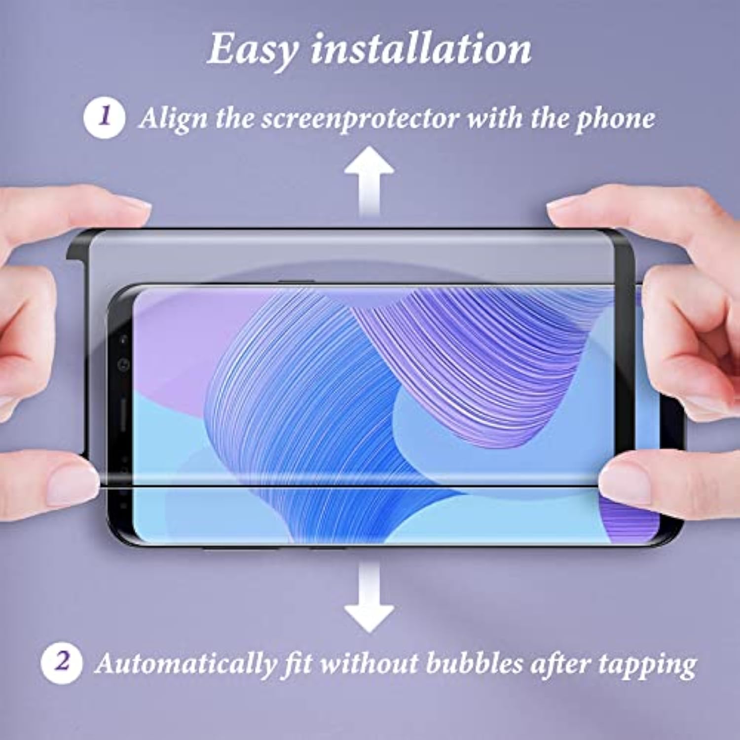 2 Pack Galaxy S9 Plus Screen Protector, Tempered Glass [3D Curved] [Full Coverage] [Anti Scratch][Hd Clear] Screen Protector For Samsung Galaxy S9 Plus