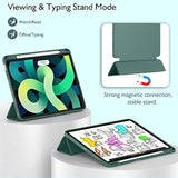 Air 11 Inch Case M3 2025 / M2 2024, Air Case 5Th Generation/4Th Generation 2022/2020 10.9 Inch [Support Touch Id And Auto Wake/Sleep](New Midnight Green)