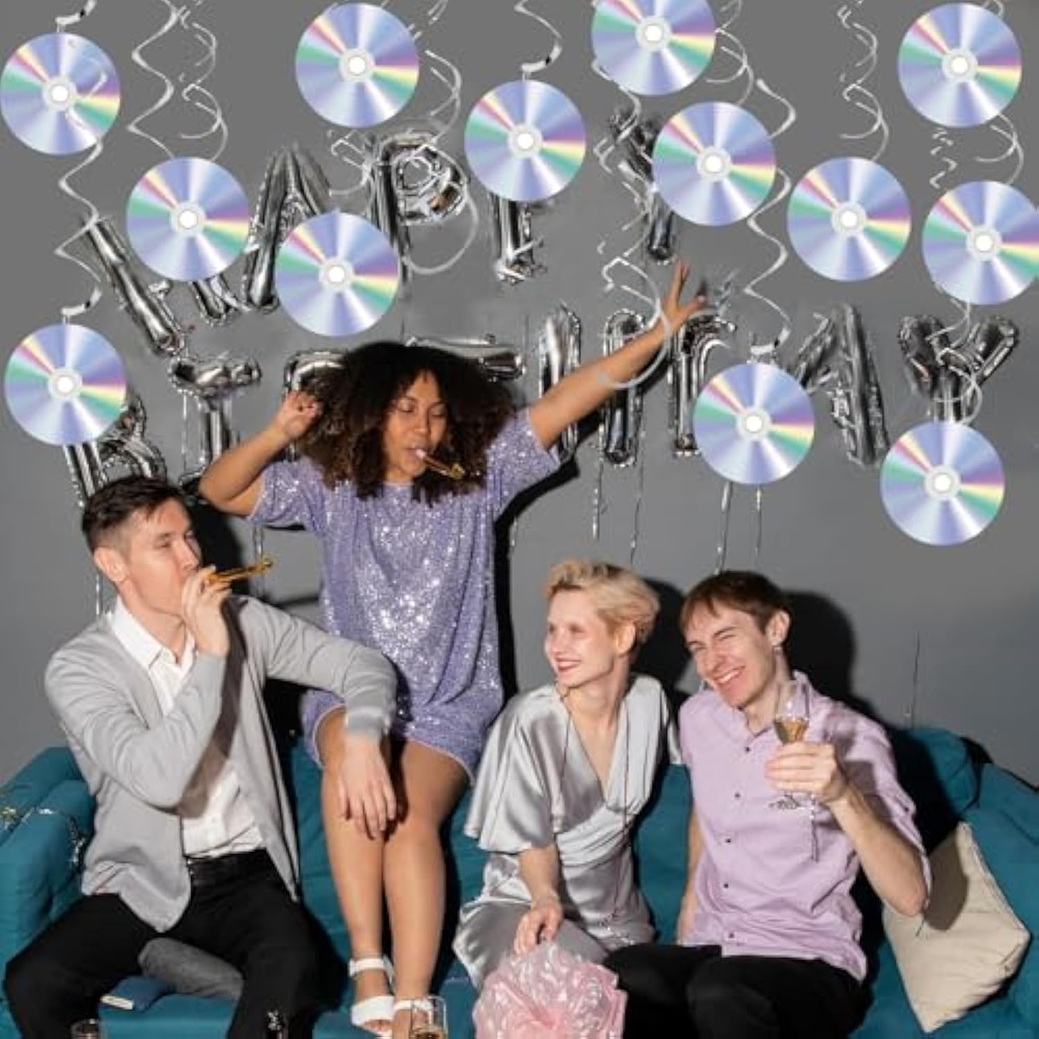 Cd Decorations, 32Pcs 90S Retro Disco Party Paper Decorations, Iridescent Cd Wall Decorations For 1990S 2000S Birthday Party Y2K Music Themed Party Music Classroom Favor Supplies