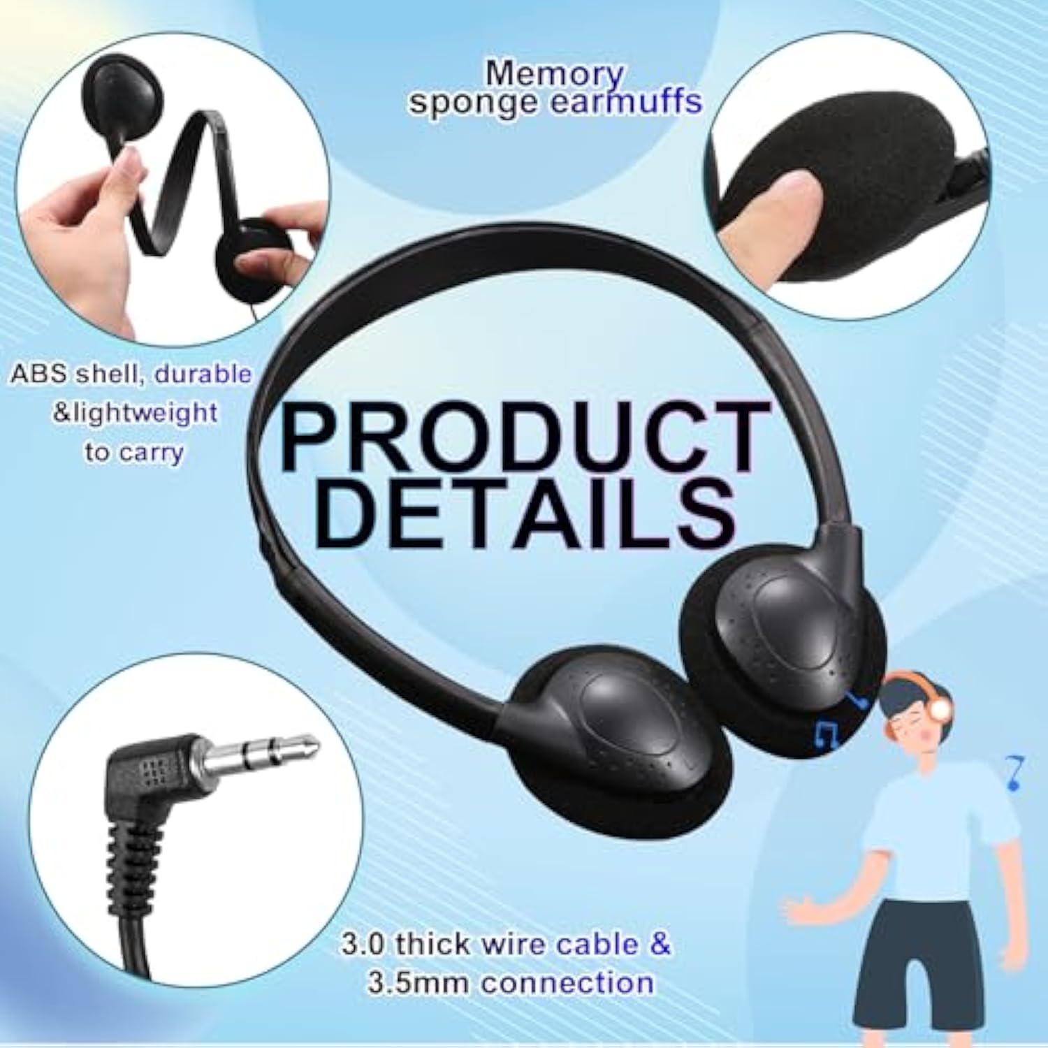 10 Packs School Headphones Bulk For Classroom Students Kids Children Toddler B