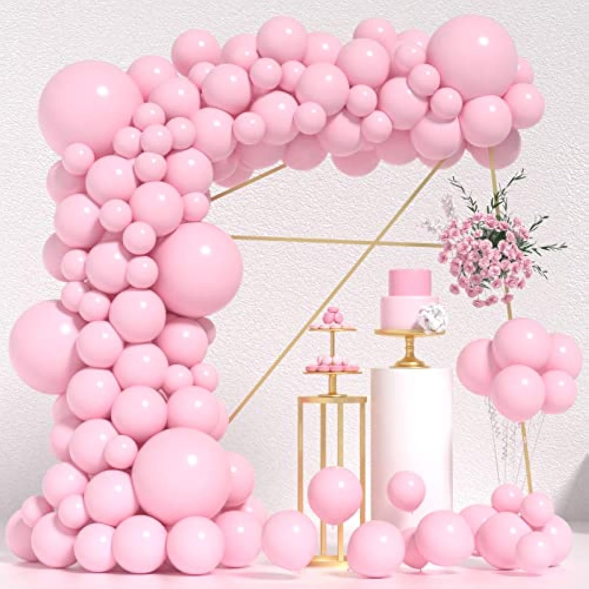 Pastel Pink Balloons Kit 95 Pcs Light Pink Balloons Garland Arch Kit 18/12 /10/5 Inch Pink Birthday Balloons Macaron Pink Baby Shower Balloons Wedding Christmas Party Decorations
