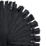 7 Inch Nylon Zipper For Sewing Crafts | 20 Zippers / Pack (Black)