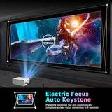 Electric Focus Mini Projector With 5G Wifi And Bluetooth, Support Fhd 1080P Smart Video Projector, 12000L Portable Movie Projector With Auto Keystone Compatible With Ios/Android/Tv Stick/Hdmi/Ps5