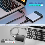 Usb C To Usb C Cable 1.5Ft, Short 100W Usbc 3.1 Gen2 Power Delivery Compatible With Ssd Hard Drive Macbook Ipad Pro Pd Docking Station 4K Monitor Galaxy Iphone 16 15 Pro Max,2Pack(Black)