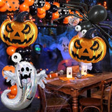 7Pc Halloween Foil Balloons – BOO Ghost & Pumpkin Party Decorations