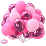 Pink Balloons Metallic Hot Pink Balloons 60Pcs 12Inch Light Pink Dark Magenta Pink Latex Balloons For Grils Birthday Princess Baby Shower Wedding Party Supplies Decoration