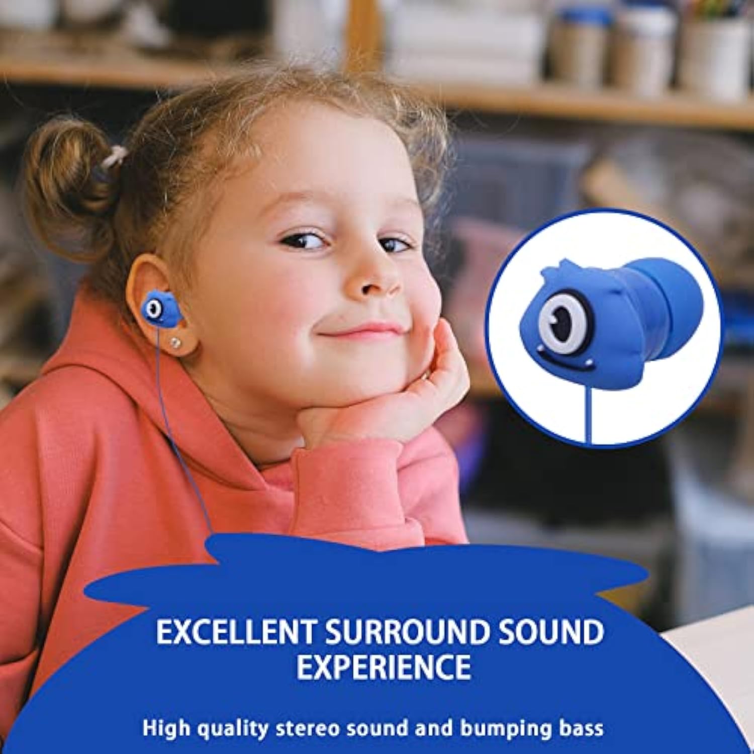 Kids Earbuds With Storage Case For Back To School, Earbuds For Kids In-Ear Hea
