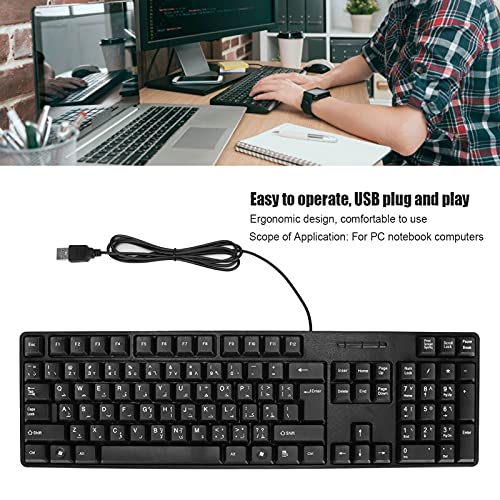 Arabic Bilingual Keyboard - Usb Wired Desktop Office Keyboard Suitable For Pc Laptop