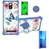 For Ans P550 Case Compatible For Ans Artia Sp555D Phone Case Cover [With Tempered Glass Screen Protector][Hard Pc + Soft Silicone][Ring Support] [Luminous Effect] Ygl-Lhd
