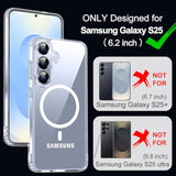 For Samsung Galaxy S25 Case With Screen Protector,[Compatible With Magsafe] -Grade Protection,Magnetic Phone Case For Samsung Galaxy S25,Clear