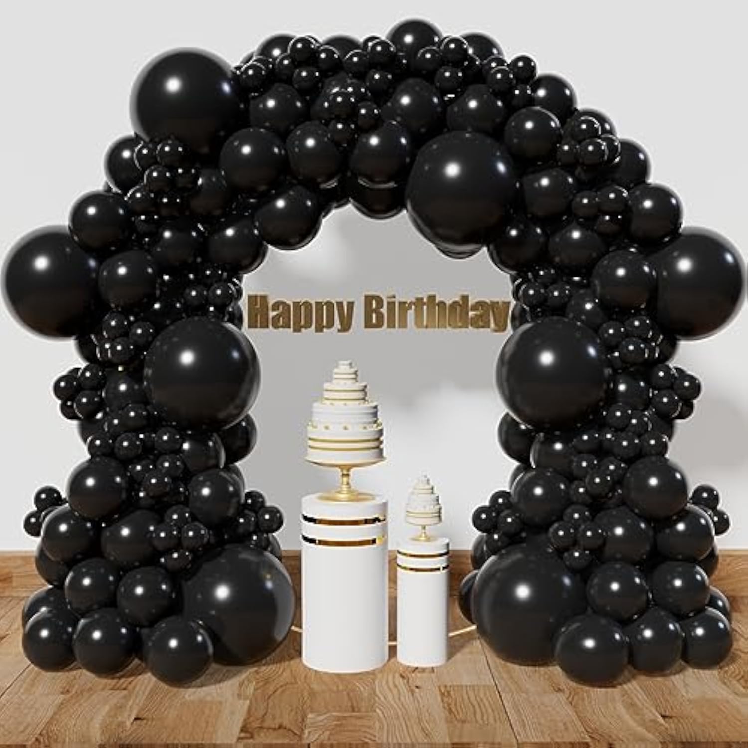 Black Balloon Arch Kit 111pcs Latex Balloons for Parties and Celebrations