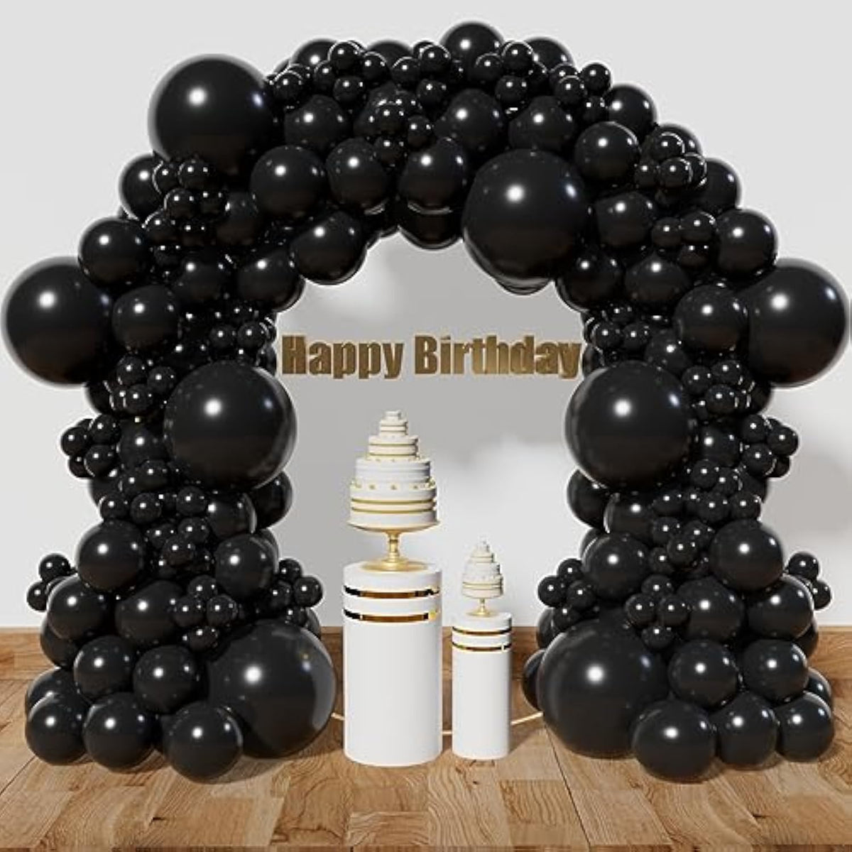 Black Balloon Arch Kit 111pcs Latex Balloons for Parties and Celebrations