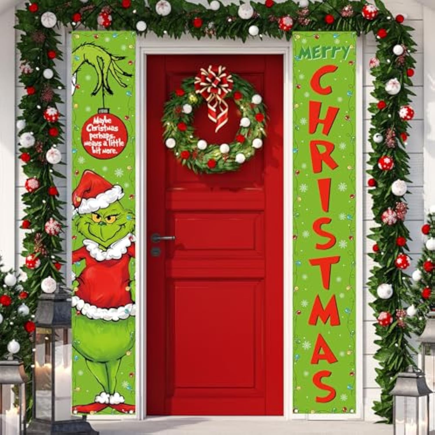 Christmas Decorations Merry Christmas Welcome Sign Winter New Year Xmas Party Decorations And Supplies For Home-12×71''