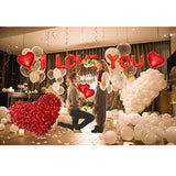 16" I Love You Foil Balloon Letters Hearts Balloon with Rose Petals