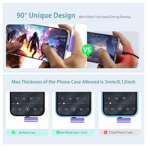 USB C to 3.5mm Audio Adapter, USB Type C to Headphone Jack Dongle Aux Adapter DAC Stereo HiFi Right Angle for  Galaxy S26 Ultra S25 Plus A17