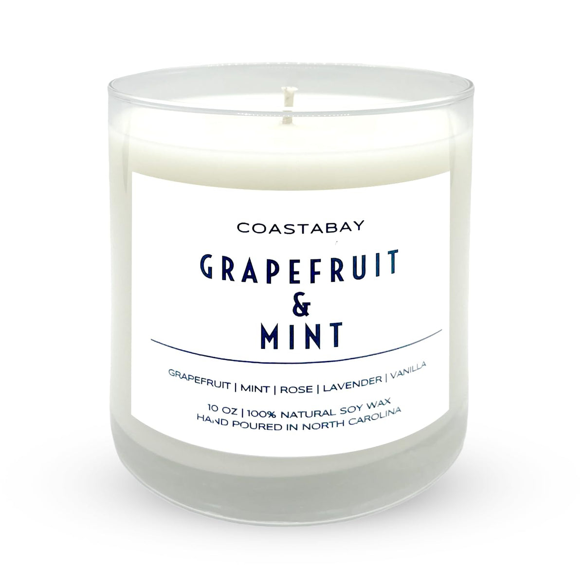 Mint And Grapefruit Candle | Summer Citrus Candles, Handmade In Usa, All Natural Organic 100% Soy Jar Candles, Long Lasting 50+ Hour Burn, 10Oz