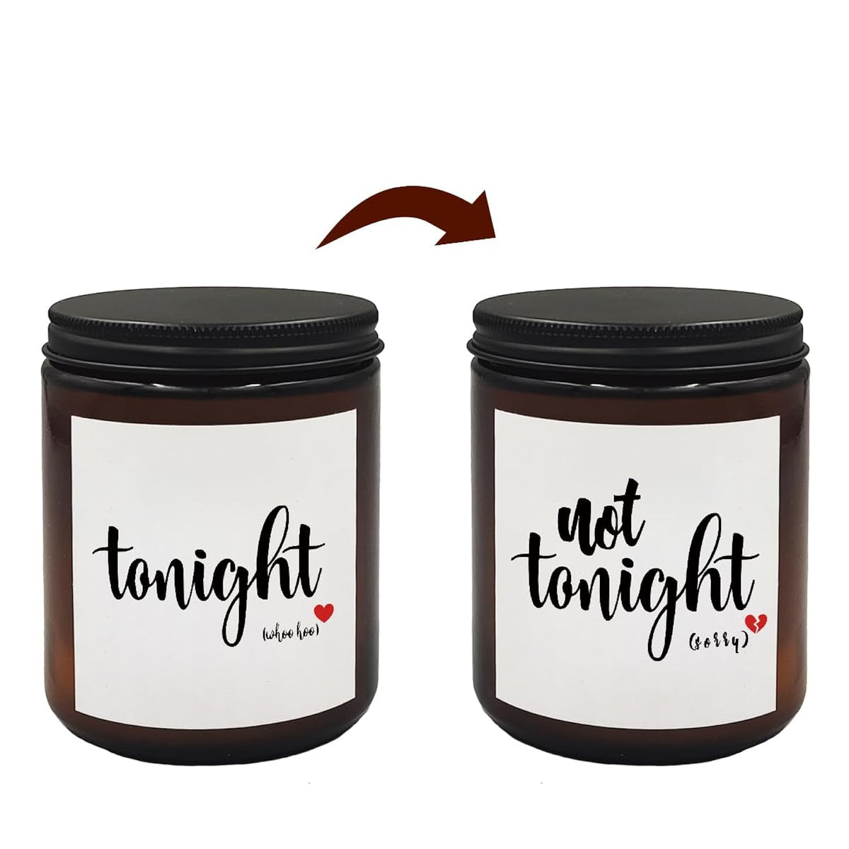 Tonight Not Tonight Double-Sided Candle (1 Pcs), Bridal Shower & Bachelorette Gift, Scented Candle For Bedroom