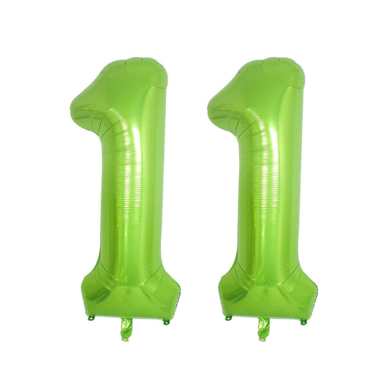 Green Foil 40 In 11 Helium Jumbo Number Balloons, 11St Birthday Decora