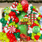 Christmas Balloon Garland Kit,Xmas Red and Green Balloon Arch Kit