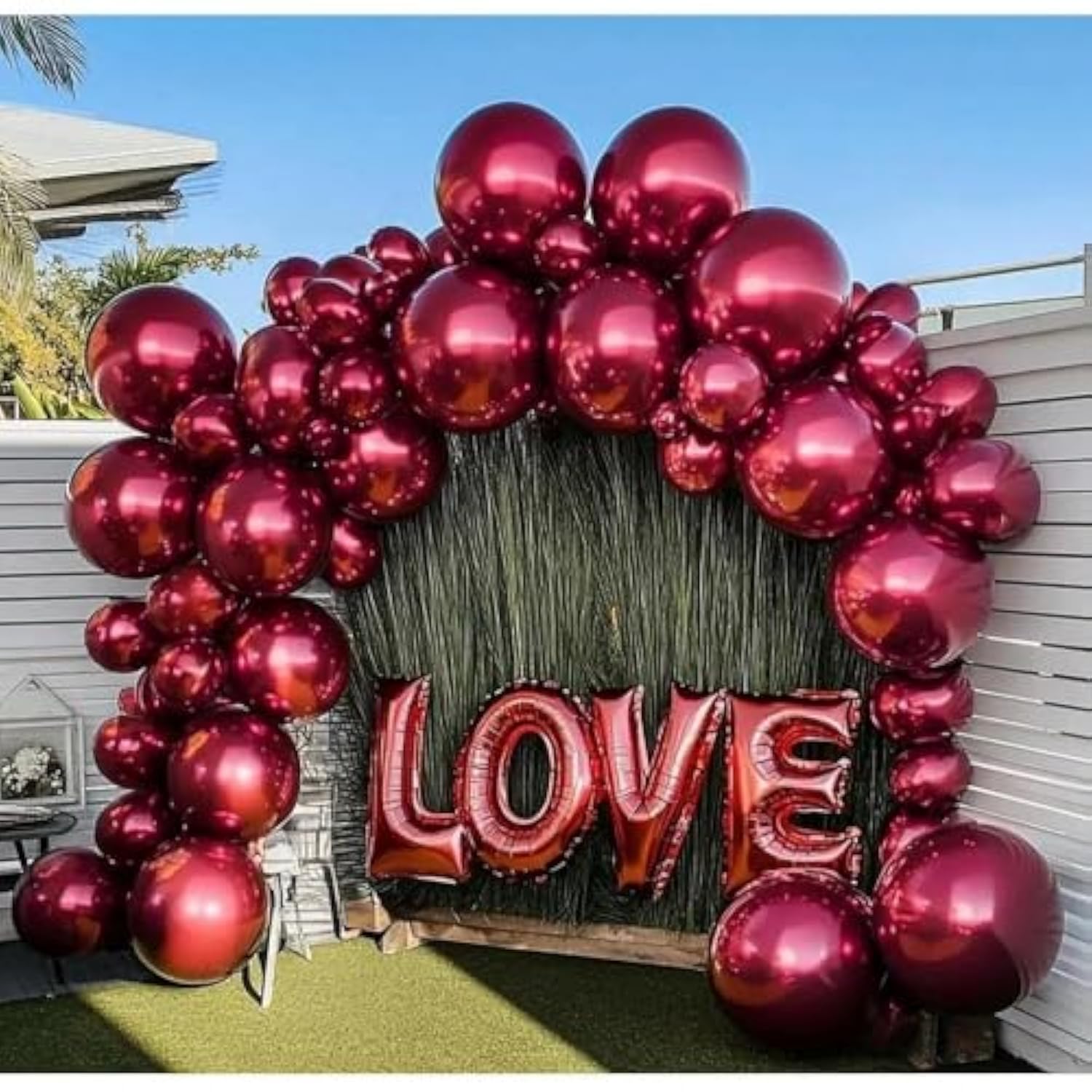 Burgundy Balloons Double Stuffed Red Maroon Balloon Garland Different Sizes 18/12/5In Wine Ruby Red Balloon Arch Kit For Birthday Valentine Mother'S Day Bridal Wedding Graduation Party Decorations