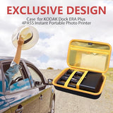 Ltgem Hard Case For Kodak Dock Era Plus 4Pass Instant Portable Photo Printer (4X6) - Travel Protective Carrying Storage Bag (Black+Yellow)