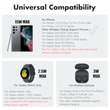 Wireless Charger For Samsung, Magnetic Fast Wireless Charging Station For Samsung S24/S23/S22/Note20 Series, 3 In 1 Foldable Mag-Safe Charging Stand/Dock For Galaxy Watch 7/6/5/4/3, Galaxy Buds+/Live