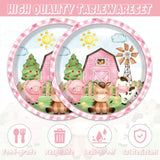 40pcs Pink Farm Party Supplies 20 Plates 20 Napkins Animal Party Decor