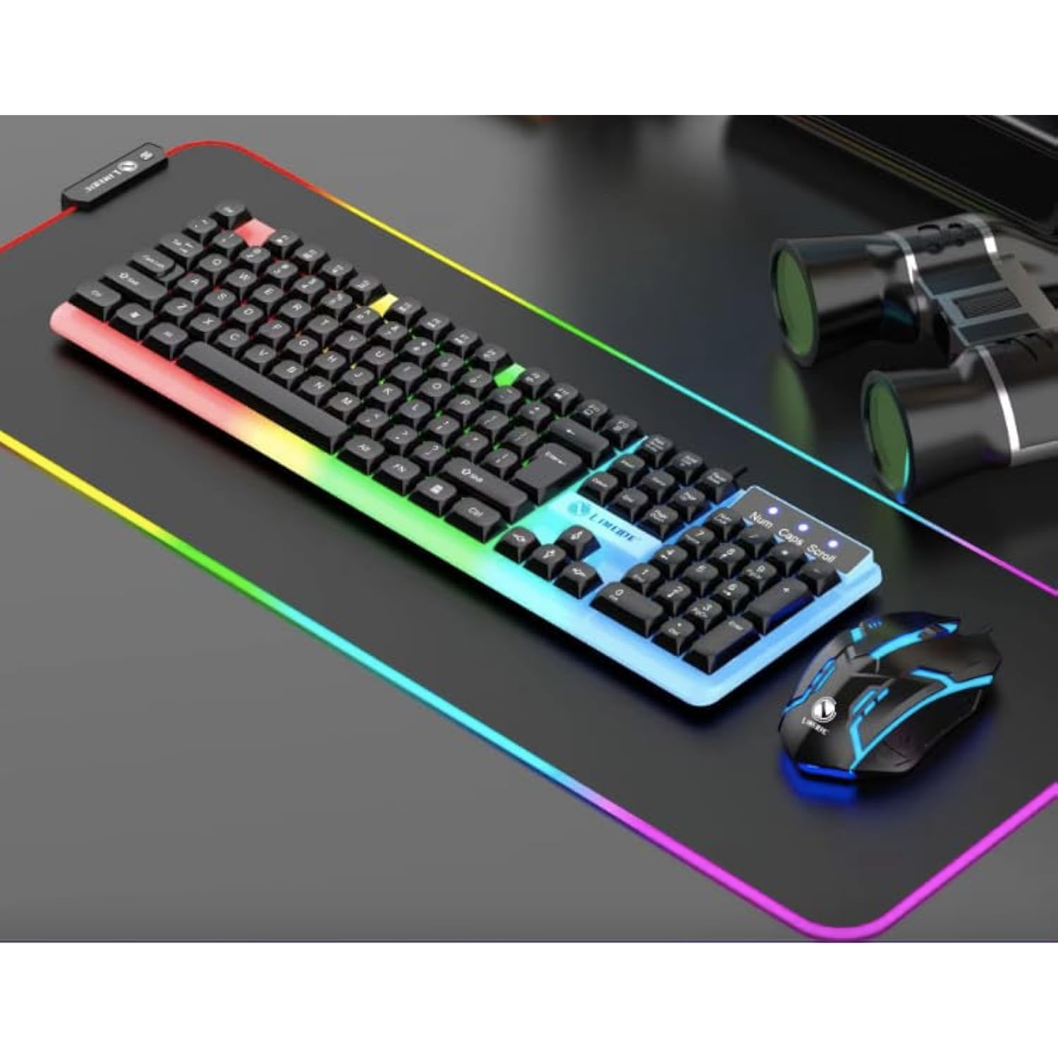 Rgb Backlit Black 104 Keys Wired Gaming Keyboard And Mouse, Usb Connection
