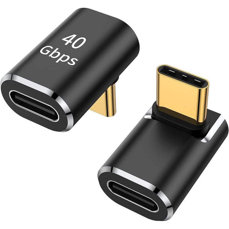 Usb C 90 Degree Adapter (2 Pack), Usb C Male To Female L Shape Right Angle Con