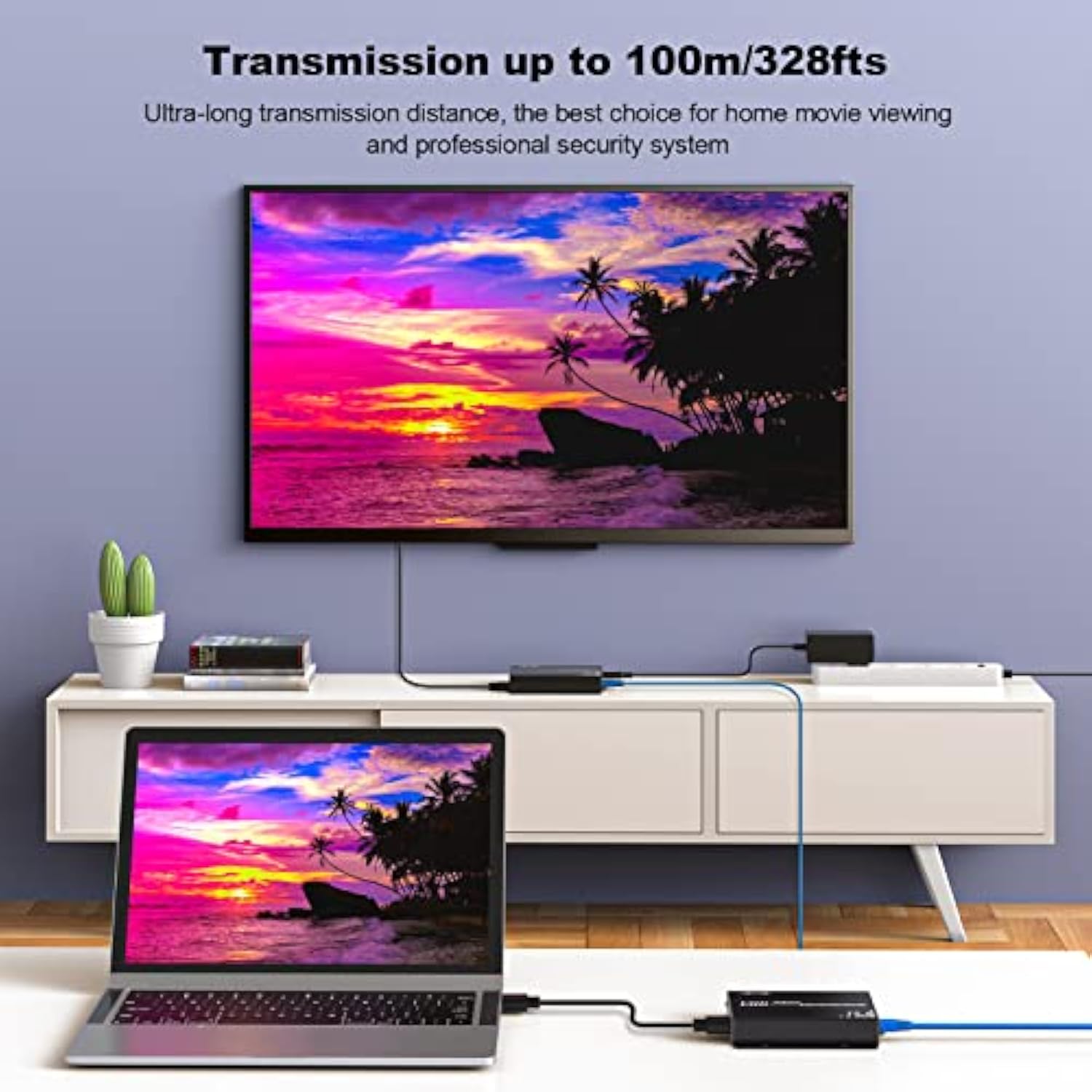 Hdbast Hdmi Extender Over Cat5E/6 Ethernet Up To 100M(328Fts), Uhd 4K 60Hz (4: