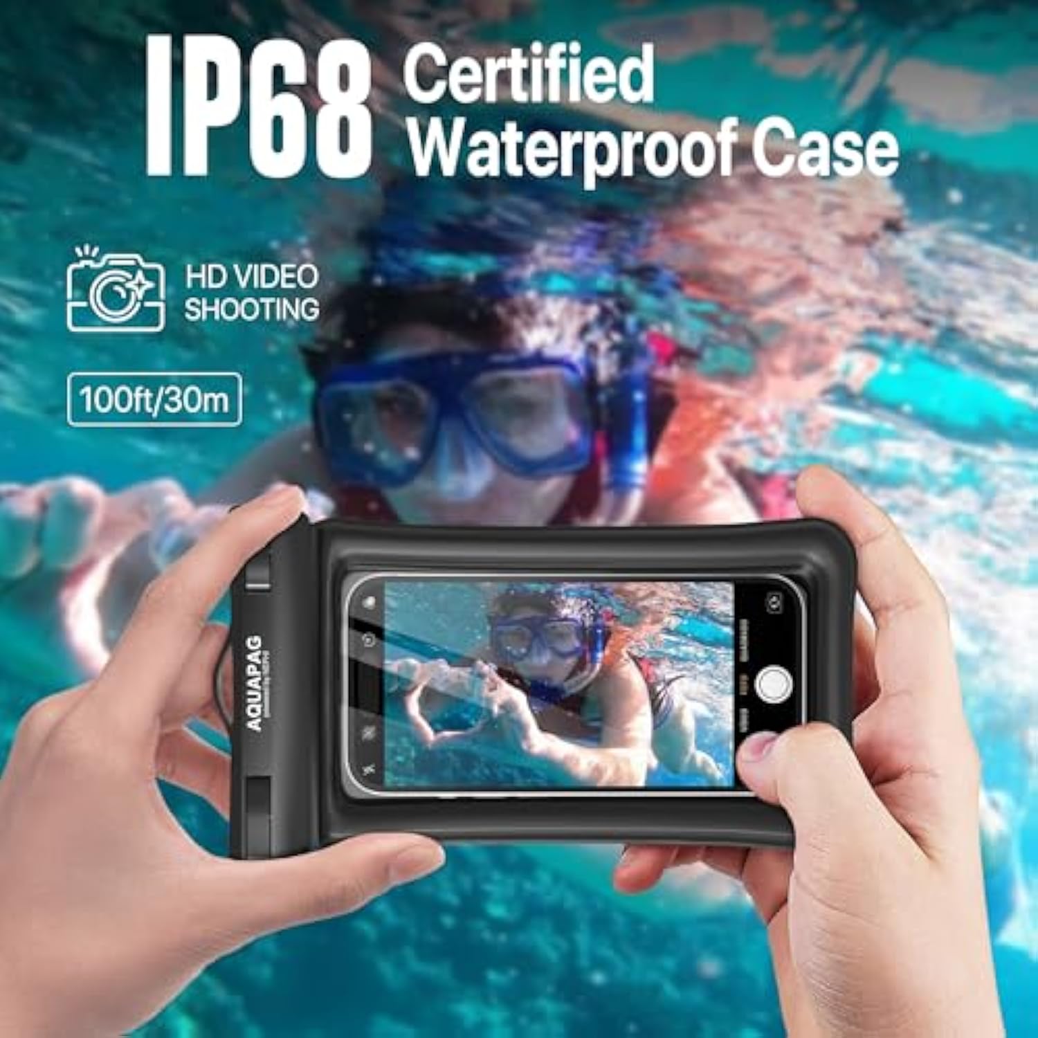 Ipx8 Floating Waterproof Phone Pouch 2 Pack-Up To 8.0"?Floating Phone Case For Iphone Andriod, Dry Bags For Vacation Beach Pool Kayak Cruise Travel Essentials (Black White 2 Pack)