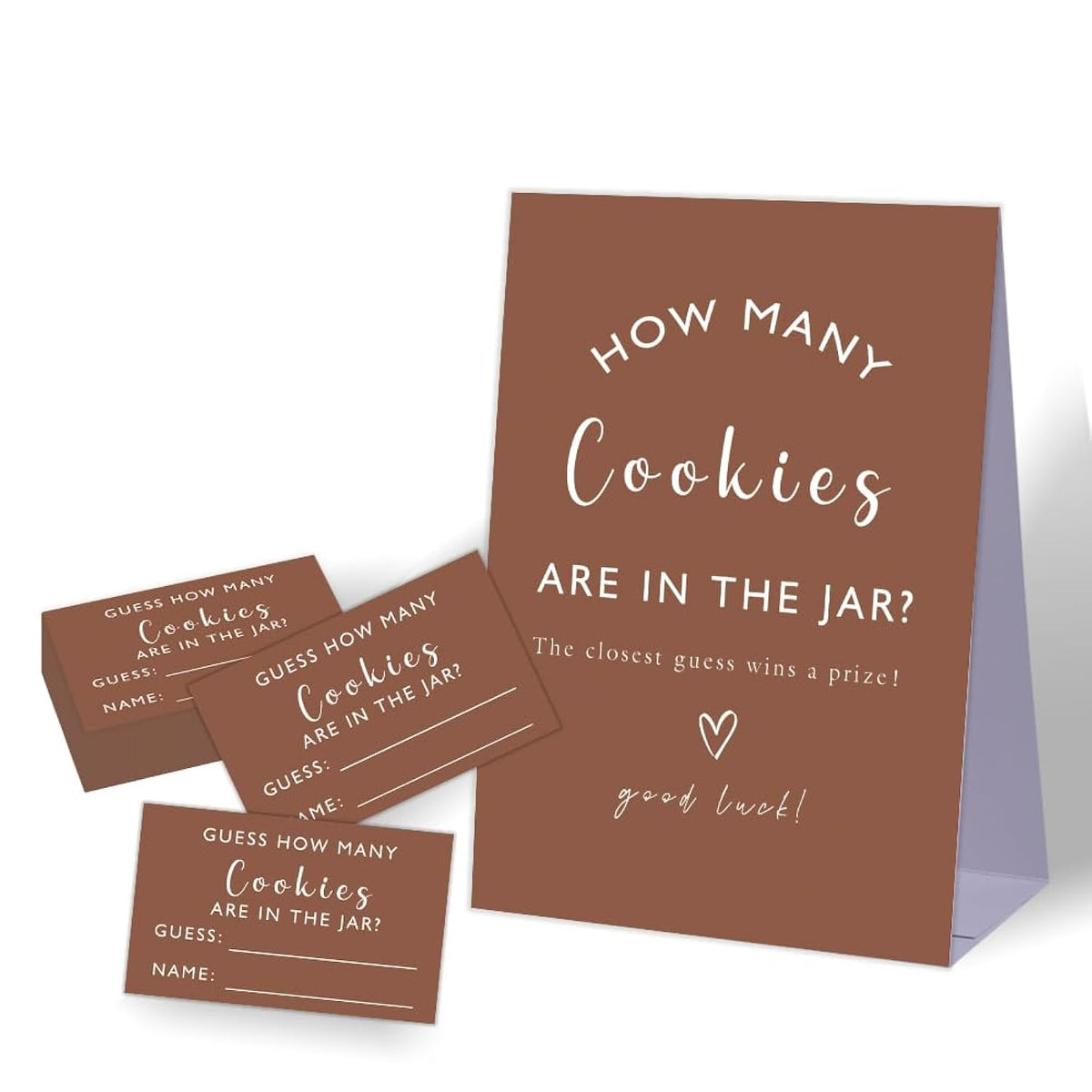 Guess How Many Cookies Baby Shower Game,Baby Shower Themes,Bridal Party Game,Neutral Gender Reveal Decorations,Wedding Party Decoration,Birthday Party Gift,1 Sign And 50 Guessing Cards Set-A25-6