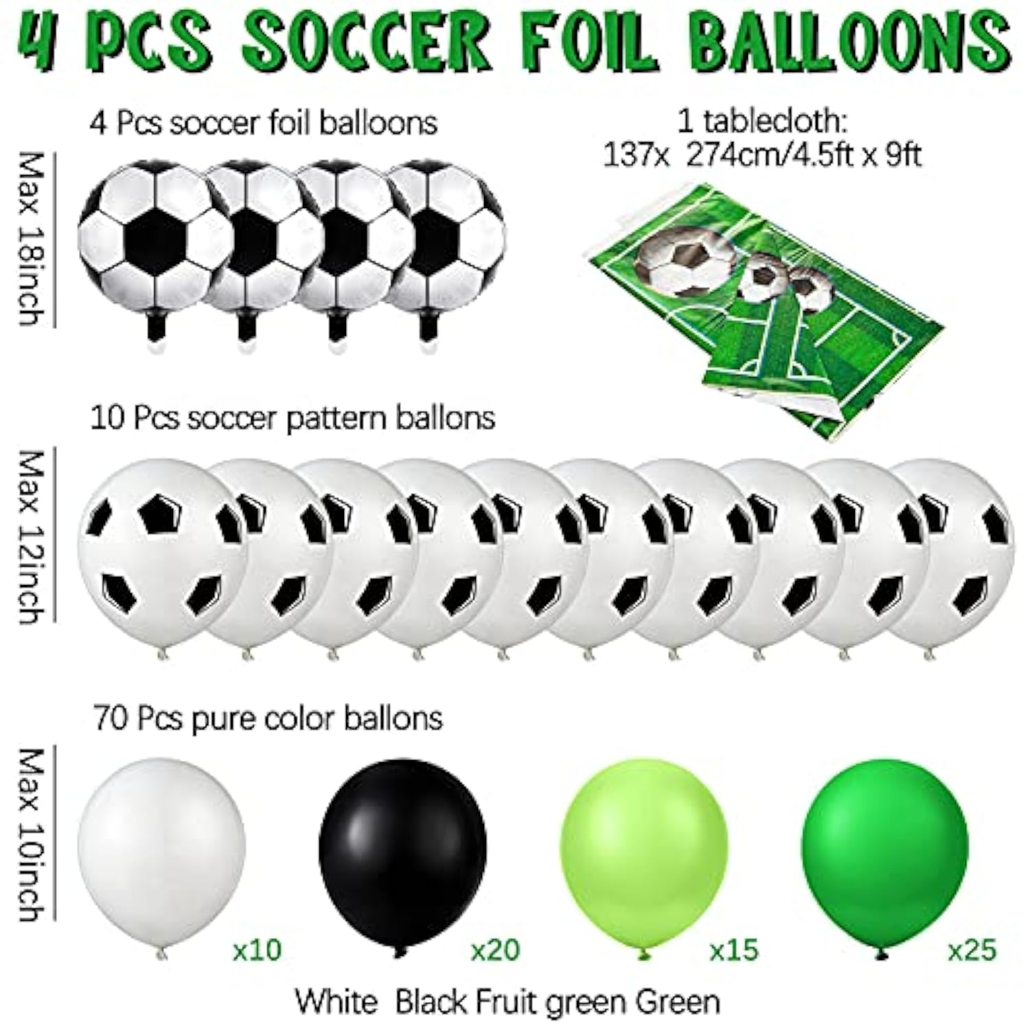 86 Pieces Soccer Birthday Party Decorations Supplies Include Soccer Bi