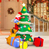 7Ft Inflatables Lighted Christmas Tree, Dog Chasing Santa Claus, Blow Up Cute Funny Indoor Outdoor Xmas Decor Lawn Yard