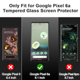 [3+3 Pack Glass Screen Protector For Google Pixel 6A 5G With Camera Lens Protector, 3D Curved, 6.1 Inch 9H Tempered Glass For Google Pixel 6A Glass Screen Protector