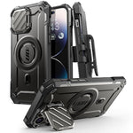 SUPCASE for iPhone 14 Pro Max Case with Camera Cover Stand (UB Mag XT) , [Compatible with MagSafe] [Built-in Belt-Clip] Heavy Duty Magnetic Phone Case for iPhone 13 Pro Max, Black