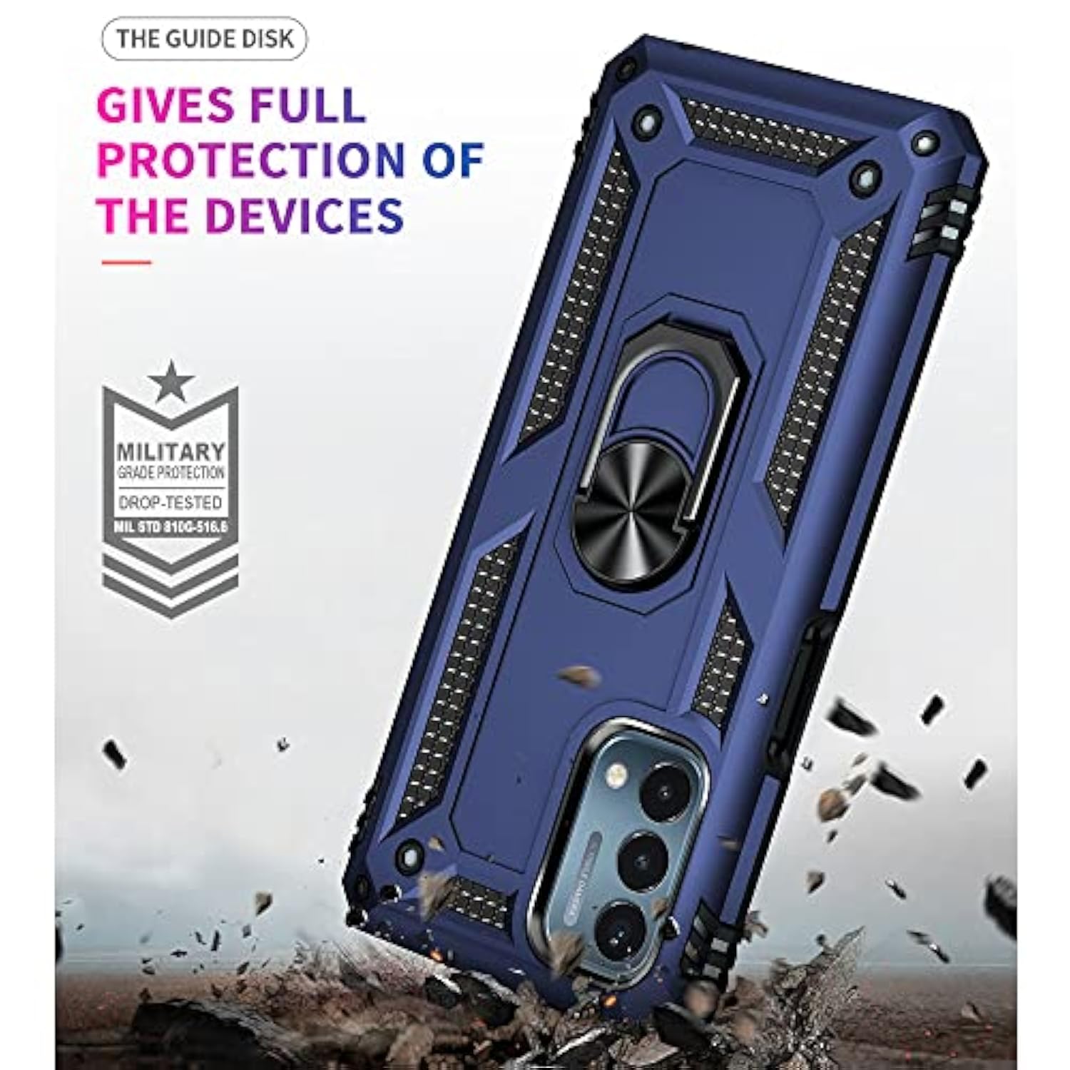 Oneplus Nord N200 5G Case: Military Grade 16Ft Drop Tested, Ring Shockproof Protective Cover With Hd Screen Protector, Blue