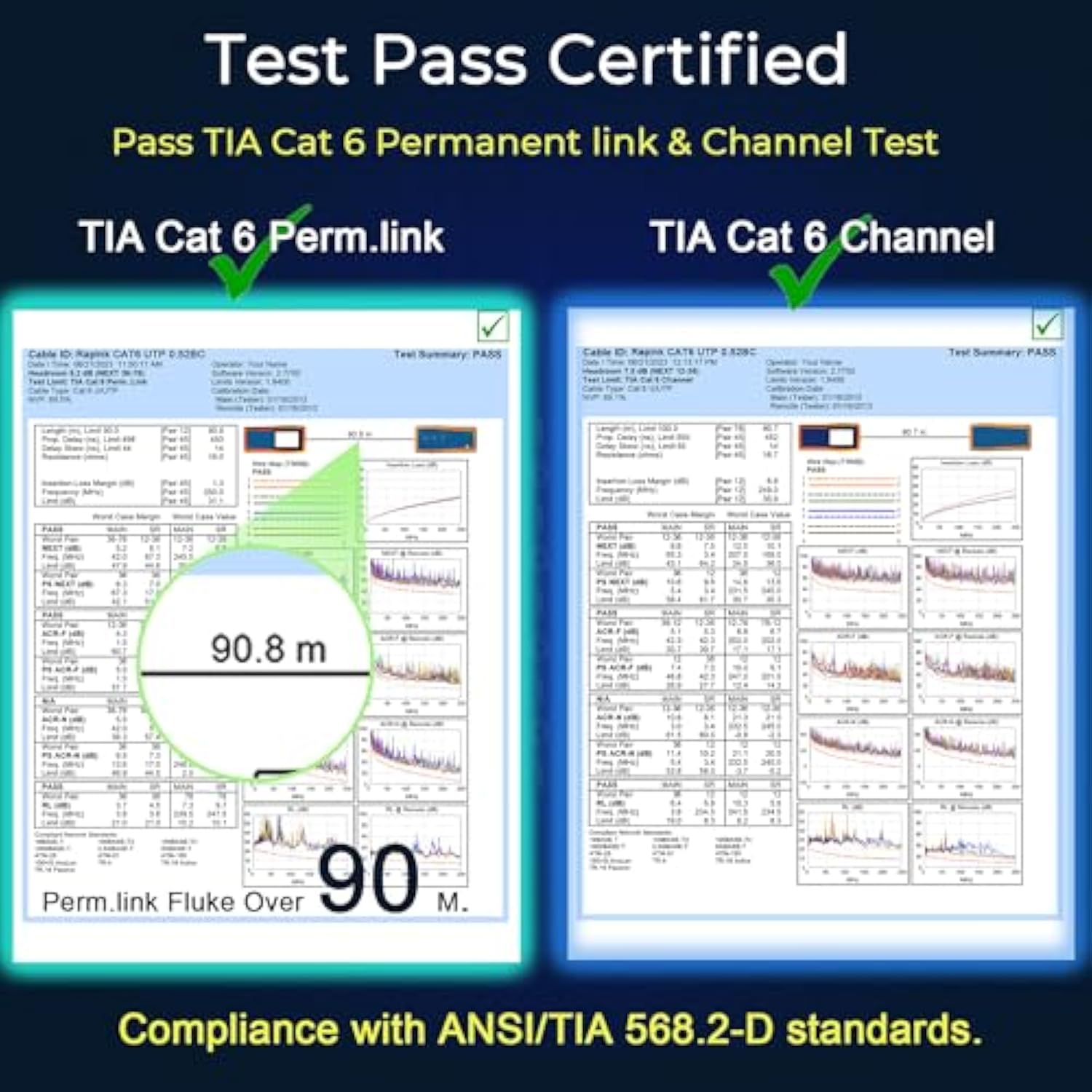 Cat6 Ethernet Cable 1000Ft, Cat6 Ethernet Cable 23Awg Bare Copper 10G Support,