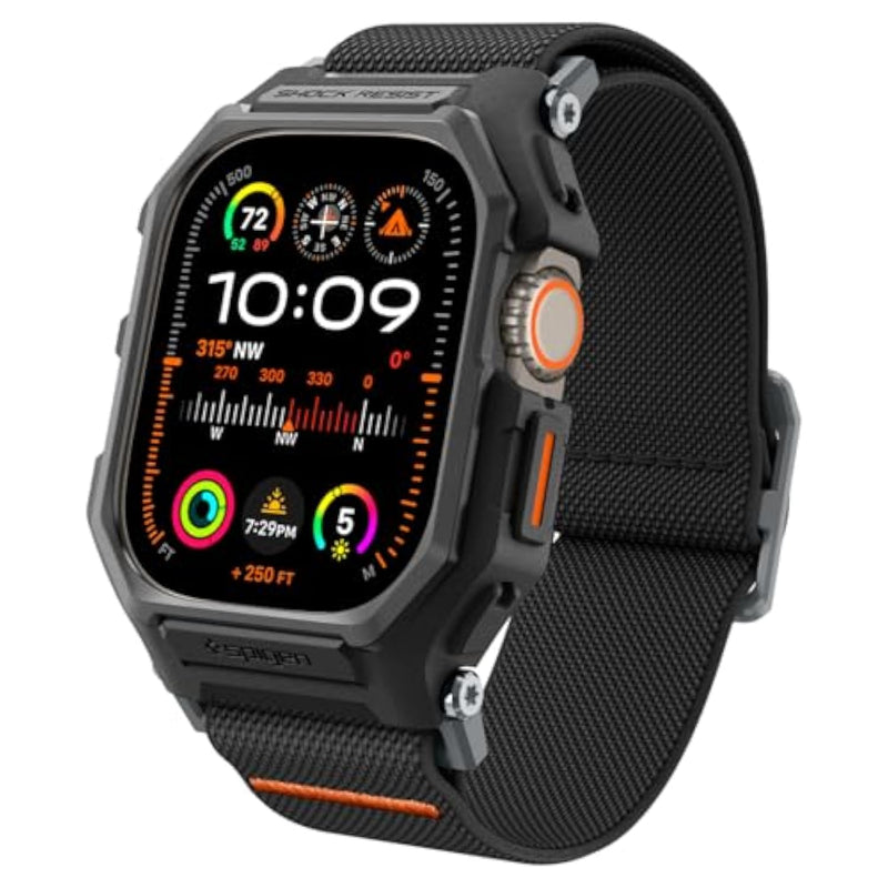Spigen Lite Fit Pro Designed for Apple Watch Ultra 2/1 Band 49mm Durable TPU Cover with Lightweight Fabric Strap - Matte Black