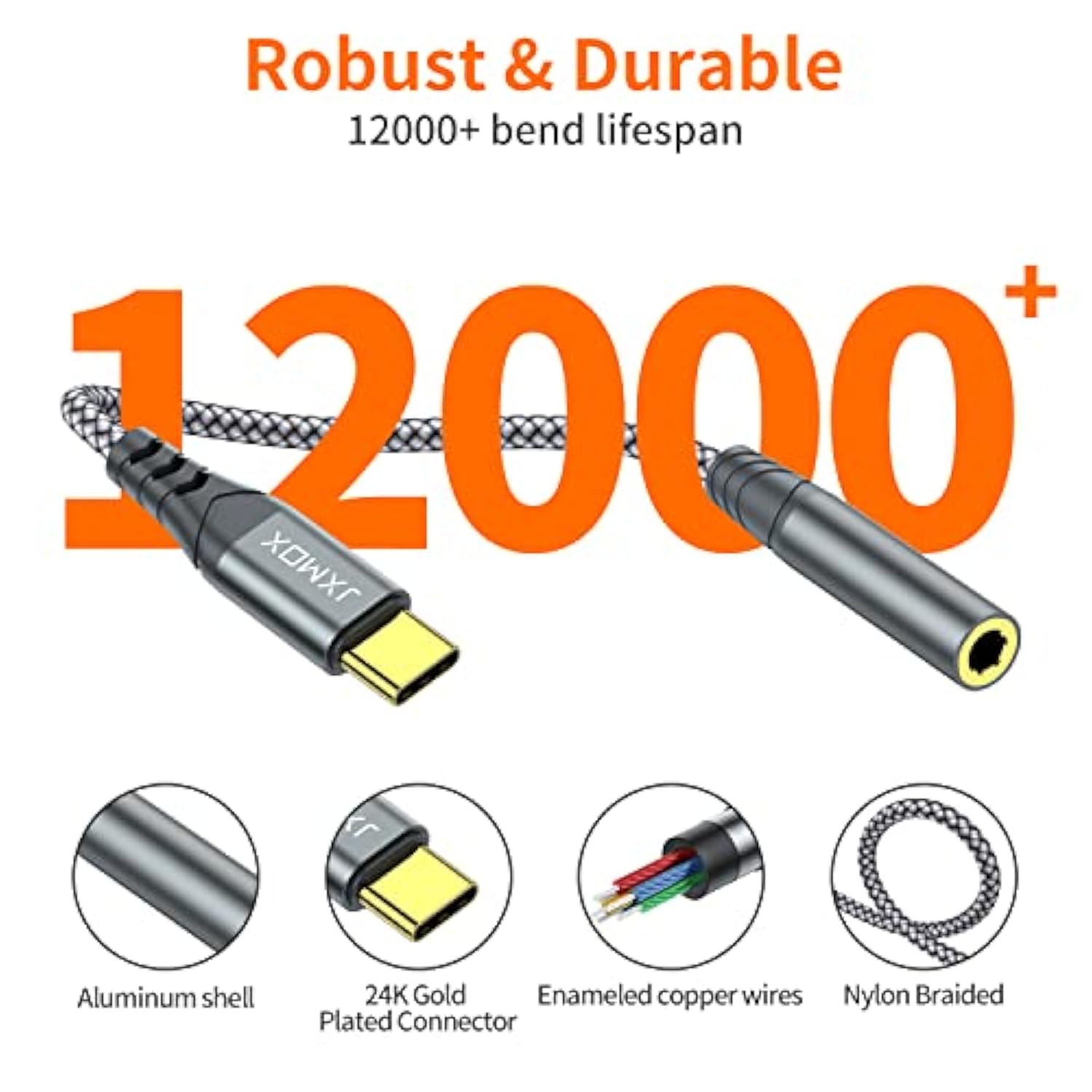 USB C to 3.5mm Adapter, Compatible with iPhone 15, Samsung, Pixel, iPad, MacBook