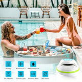 Portable Bluetooth Speakers,Wireless Floating Speaker Stereo With Waterproof Ipx7 And Colorful Led Light,10 Meters Bluetooth Range Shower Speaker For Outdoor Pool Hot Tub Gifts (Green And White)