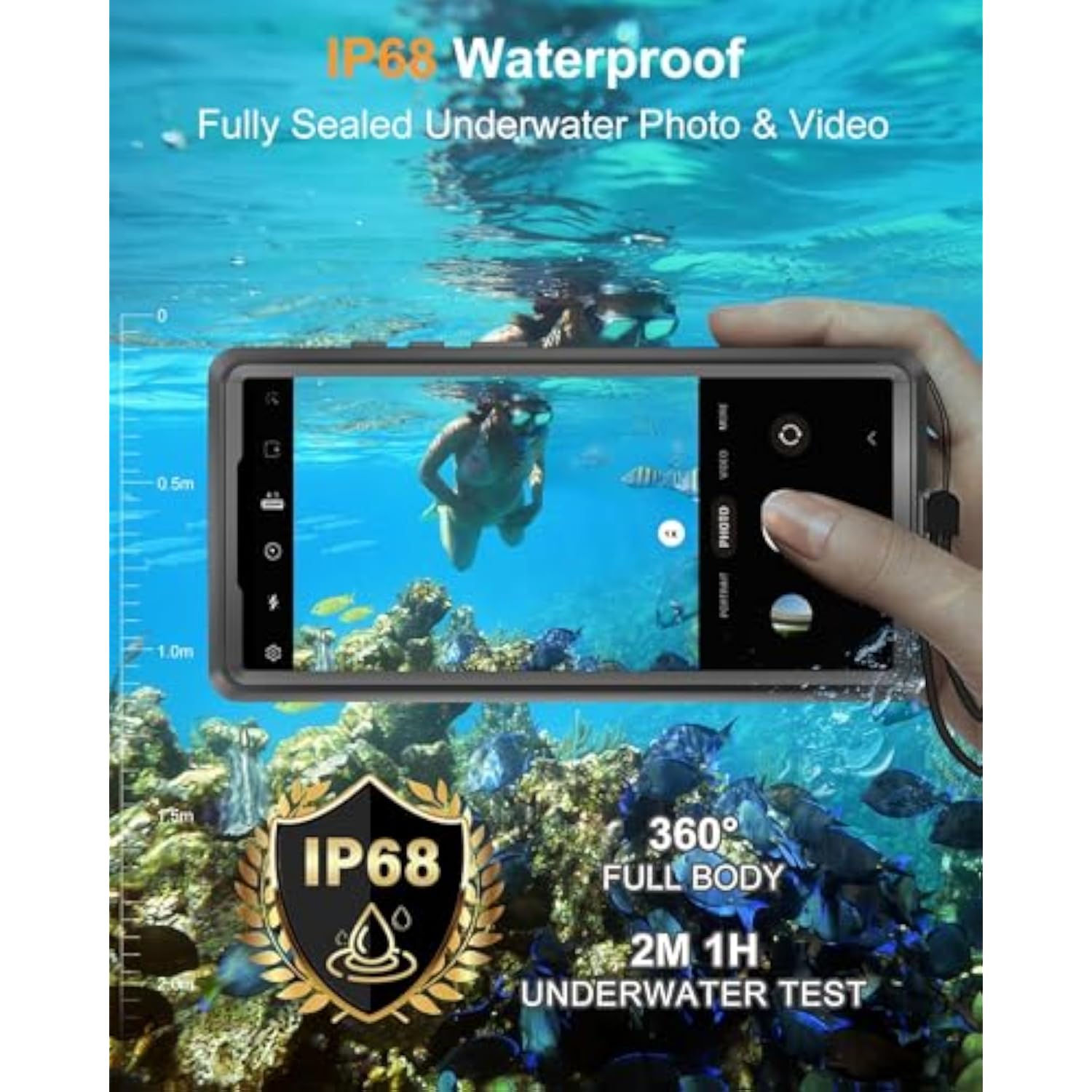 Samsung Galaxy S24 Ultra IP68 Waterproof Case, Magnetic, Black Protection