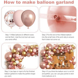 150Pcs Rose Gold Balloon Arch Kit for Bridal Shower, Birthday & Party Decor