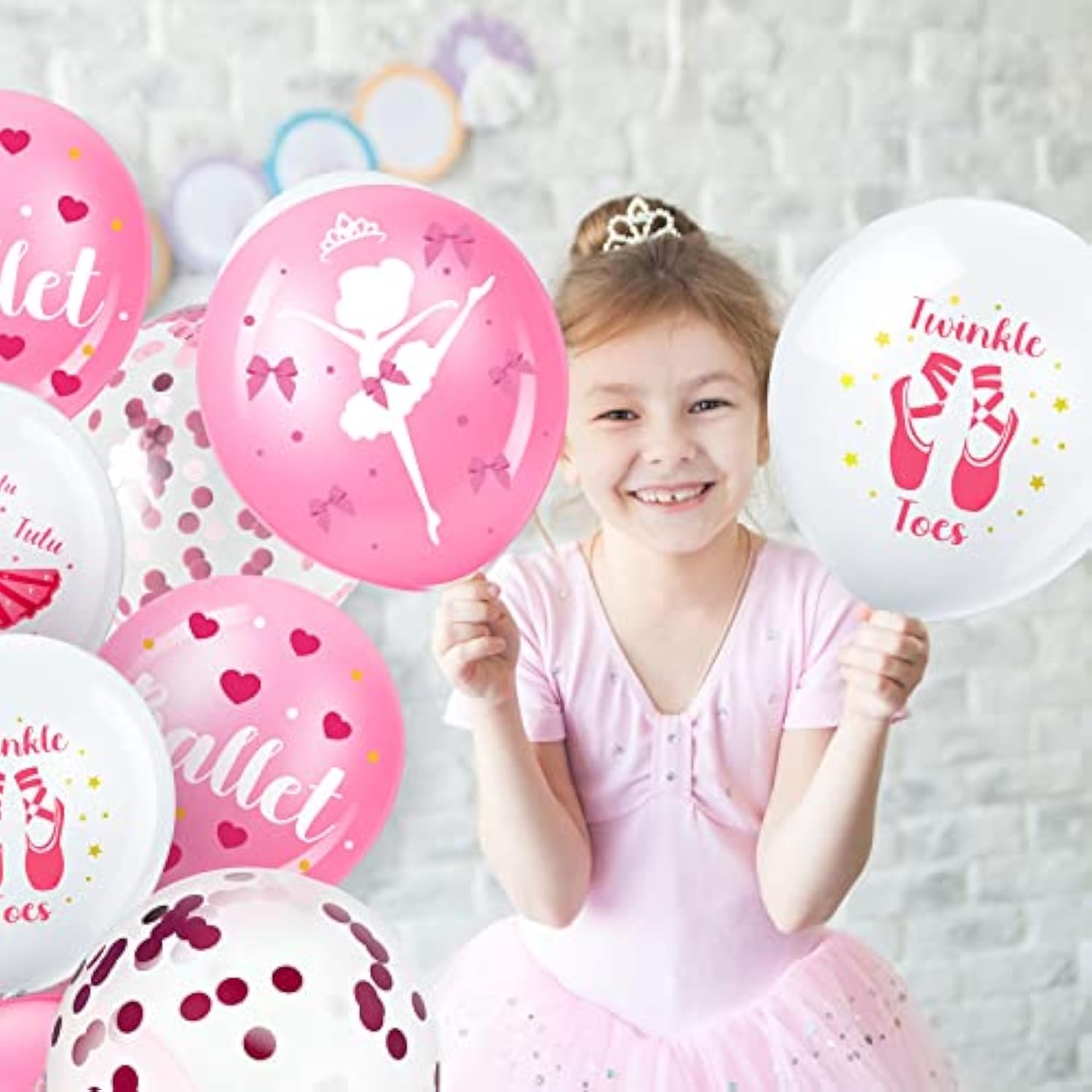 48 Pieces Pink Ballet Birthday Party Decorations 12 Inch Pink Ballerina Balloons Confetti Latex Ballet Balloons For Birthday Engagement Wedding Baby Shower Bridal Ballerina Party Graduation Supplies