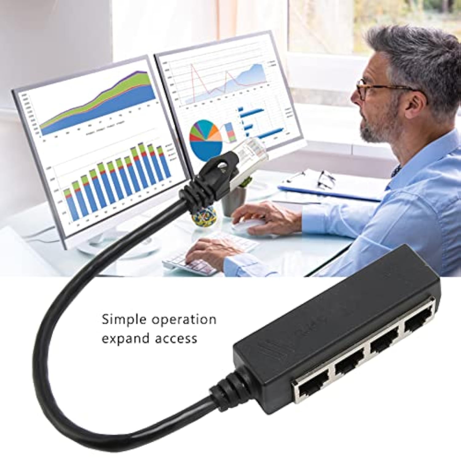 Rj45 Ethernet Splitter Cable, 8 Pin Rj45 1 Male To 4 X Female Port Lan Etherne